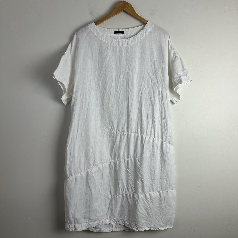 White Midi Dress - Relaxed Short Sleeve